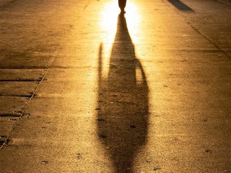 Premium Photo | Shadow of person walking on footpath