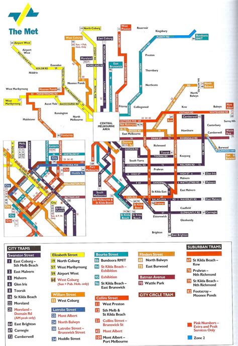 Melbourne Public Transportation Map - Melbourne • mappery