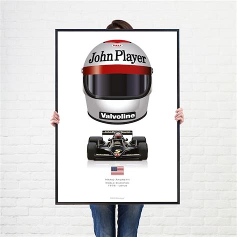 Mario Andretti Helmet Poster 1978 F1 Grand Prix Champion Wall - Etsy