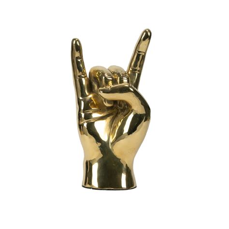 "Hook 'Em, Horns" Hand Sign Sculpture - Brass | Berings