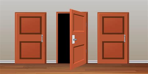 Room with three doors 668514 Vector Art at Vecteezy