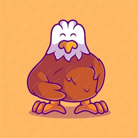 Premium Vector | Cute fat eagle illustration suitable for mascot sticker and tshirt design