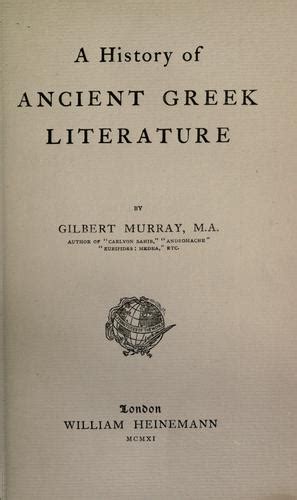 A history of ancient Greek literature by Gilbert Murray | Open Library