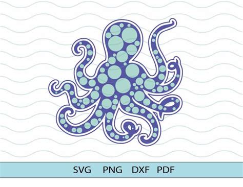 Octopus Svg Cut File Vector Clipart. Octopus Dotted Svg, Marine Svg Sea ...