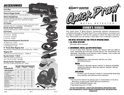 BOUNTY HUNTER QUICK DRAW II OWNER'S MANUAL Pdf Download | ManualsLib