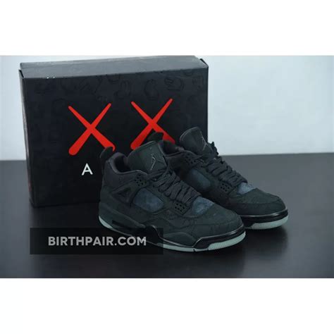 KAWS x Air Jordan 4 Black/Black-Clear Glow / kaws x air jordan 4 retro ...