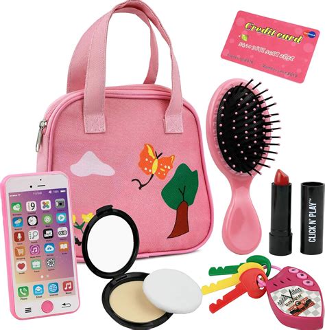 Amazon.co.jp: Click N 'Play 8 Piece Girls Pretend Play Purse Loaded with every day accessories ...