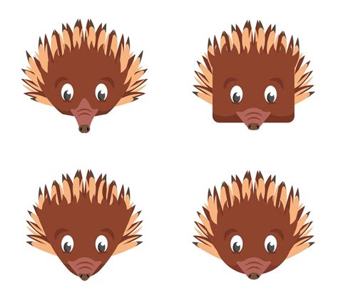 Set of cartoon echidnas. 2049744 Vector Art at Vecteezy