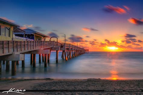 Dania Beach Fishing Pier Sunrise Over Broward County Florida | HDR Photography by Captain Kimo