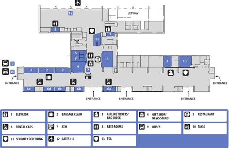 Columbus Airport Terminal Map - Tourist Map Of English