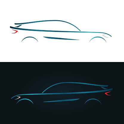 Concept Design Blue Car Silhouette Vector Illustration Stock ...