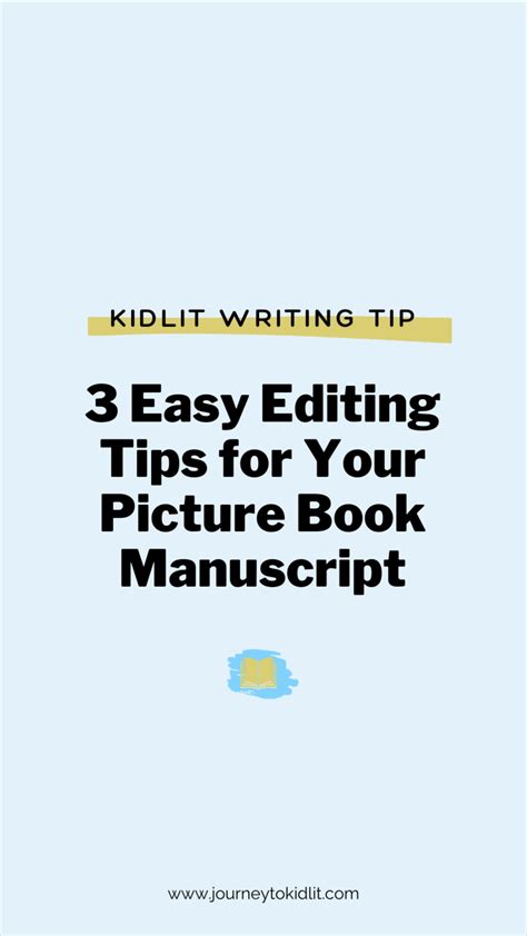 3 easy editing tips for picture book writers – Artofit