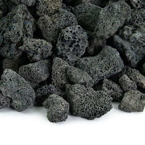 Black 3/4 Inch Lava Rock | Fireproof and Heatproof Volcanic Lava Rock, Perfect for Fire Pits ...