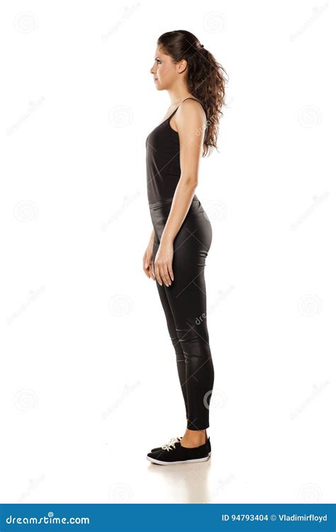 Side view of a woman stock photo. Image of body, white - 94793404