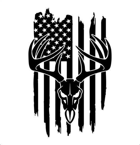 Deer Skull US Flag B hunting decal – North 49 Decals