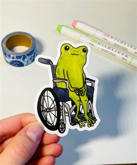 Disabled Frog Sticker Cute Kawaii Sticker Wheelchair User - Etsy