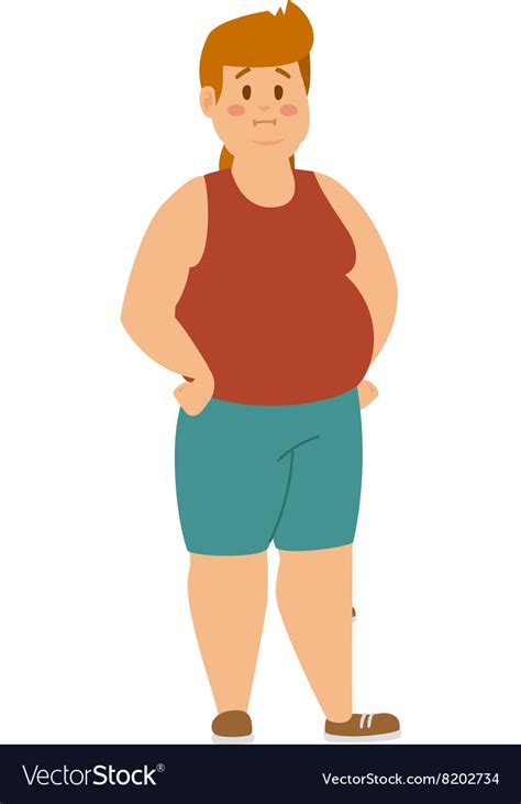 Cartoon character of fat boy Royalty Free Vector Image