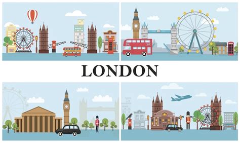 Free Vector | Travel To London composition with transport british royal ...