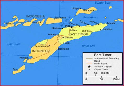 Peta Timor Leste Lengkap Dengan Nama Kota Dan Batas Wilayah Tarunas ...