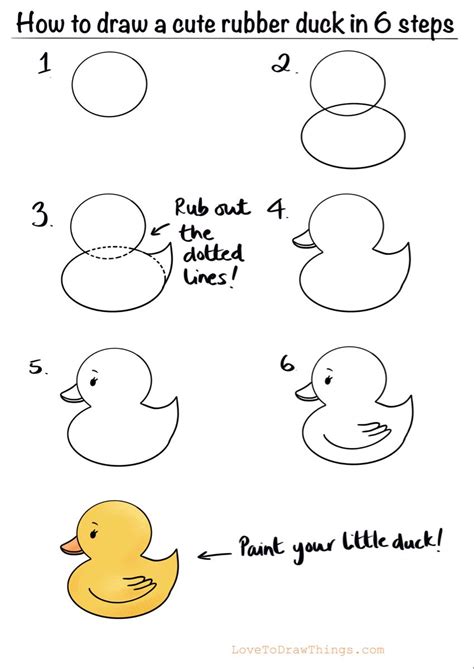 Simple Duck Drawing Step By Step | DRAW IT OUT