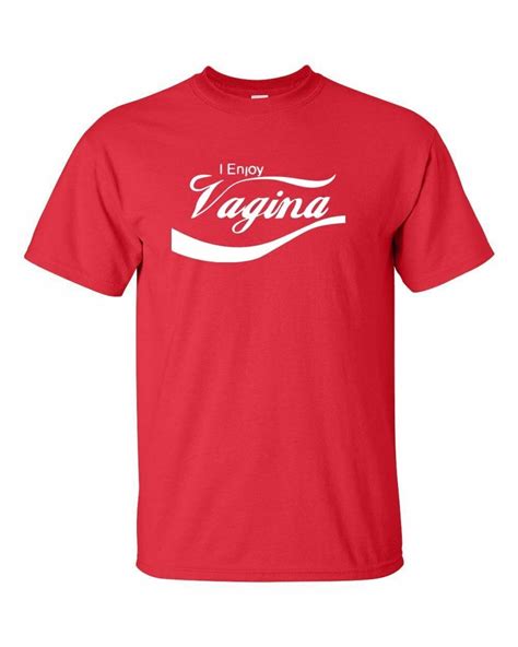 I ENJOY VAGINA lustig cool like Coke College rotes Shirt Herren T-Shirt ...