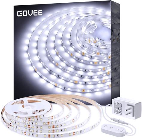 White LED Strip Lights, Govee Upgraded 16.4ft Dimmable LED Light Strip 6500K Bright Daylight ...