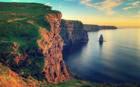 water, Sunset, Landscapes, Nature, Rocks, Ireland, Cliffs, Of, Moher, Sea, Shorelines ...