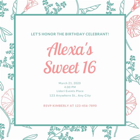 Sweet 16 Party Invitations