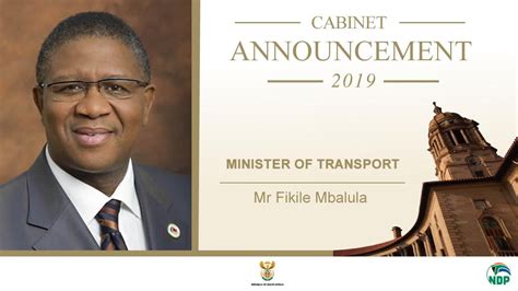 Transport Department congratulates Minister Mr Fikile Mbalula on his ...