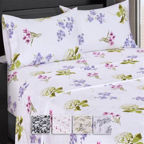 Adjustable Split King Sheet Set Luxury Floral Printed 5 Piece Bed ...