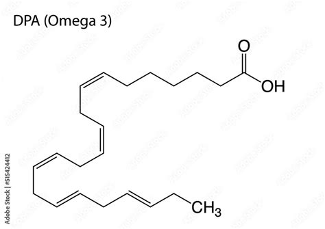 Digital vector illustration of the chemical structure of DPA or Omega 3 Stock Vector | Adobe Stock