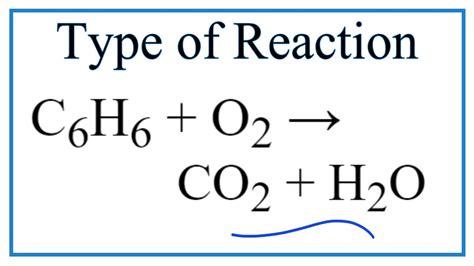 Type of Reaction for C6H6 + O2 = CO2 + H2O - YouTube