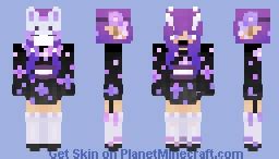 Purple Fox Short Kimono - Twin Skin Minecraft Skin