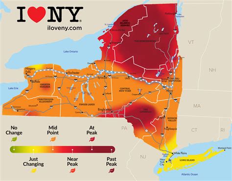 New York Fall Foliage Map - States Of America Map