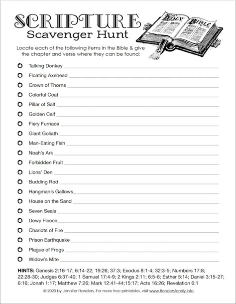 Scripture Scavenger Hunt (Free Printable) - Flanders Family Home Life