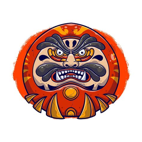 Daruma doll Japanese art illustrations 8996931 Vector Art at Vecteezy