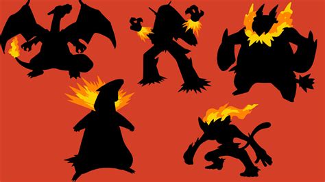 Download Fire Pokemon And Emboar's Shadows Wallpaper | Wallpapers.com