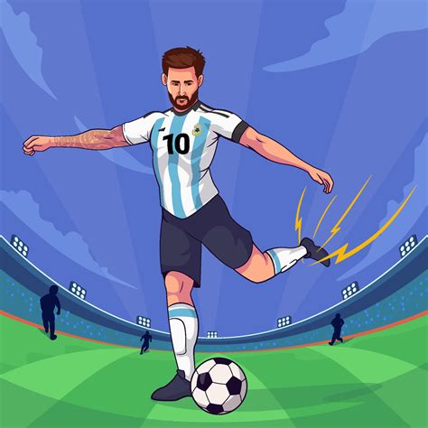 leonel messi patadas el pelota 20787990 Vector en Vecteezy