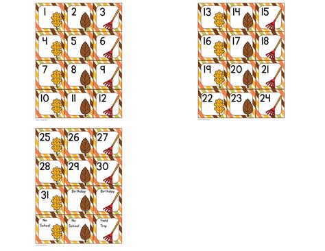 Calendar Number Cards Fall Theme | Made By Teachers