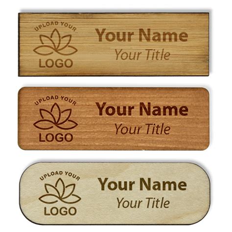 Engraved Wood Name Tag | 1" x 3" | Name Tag Wizard