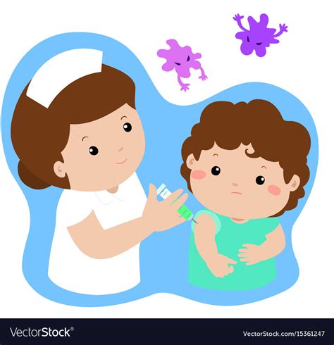 Vaccination child cartoon Royalty Free Vector Image