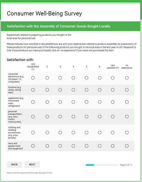 Example Survey – Consumer Well-Being Survey