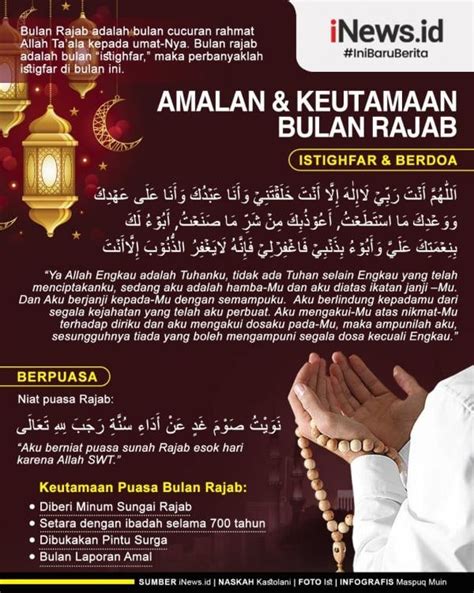 Infografis Keutamaan Puasa Bulan Rajab