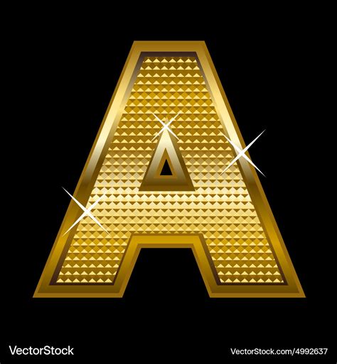 Golden font type letter Royalty Free Vector Image