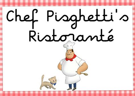 Food table sign chef pisghetti curious george birthday party | Curious george birthday party ...