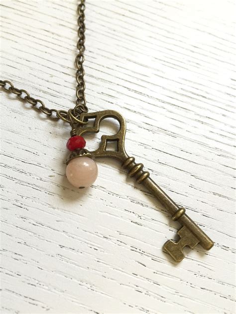 Vintage Key Necklace Brass Key Necklace Charm Key Necklace | Etsy | Key necklace vintage ...