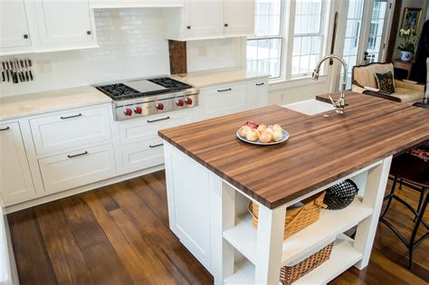 Walnut butcher block island countertop | Studio 76 Kitchens & Baths