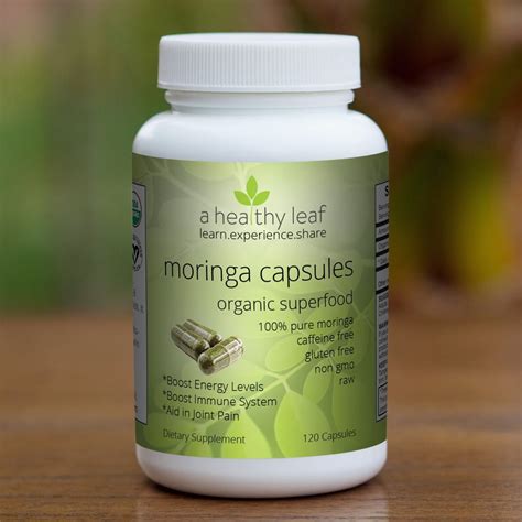 Moringa Capsules: USDA Certified Organic Moringa Oleifera Pills - A Healthy Leaf