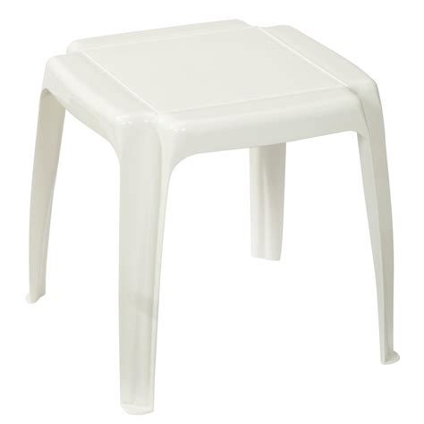 White Patio Side Table-231722 - The Home Depot