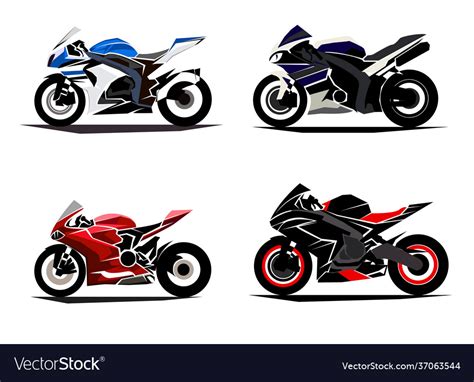 Sport motorcycle moto technic drawing icon Vector Image